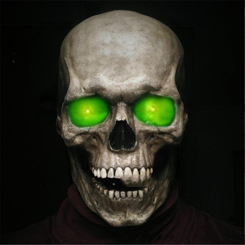 Halloween Skull Mask with Movable Mouth and Glow - Gothic Costume Accessory