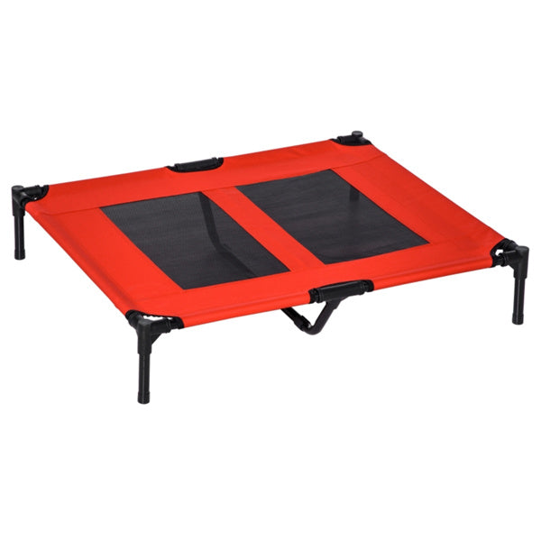Elevated Pet Bed for Large Dogs - Breathable Mesh, Easy to Clean, Red