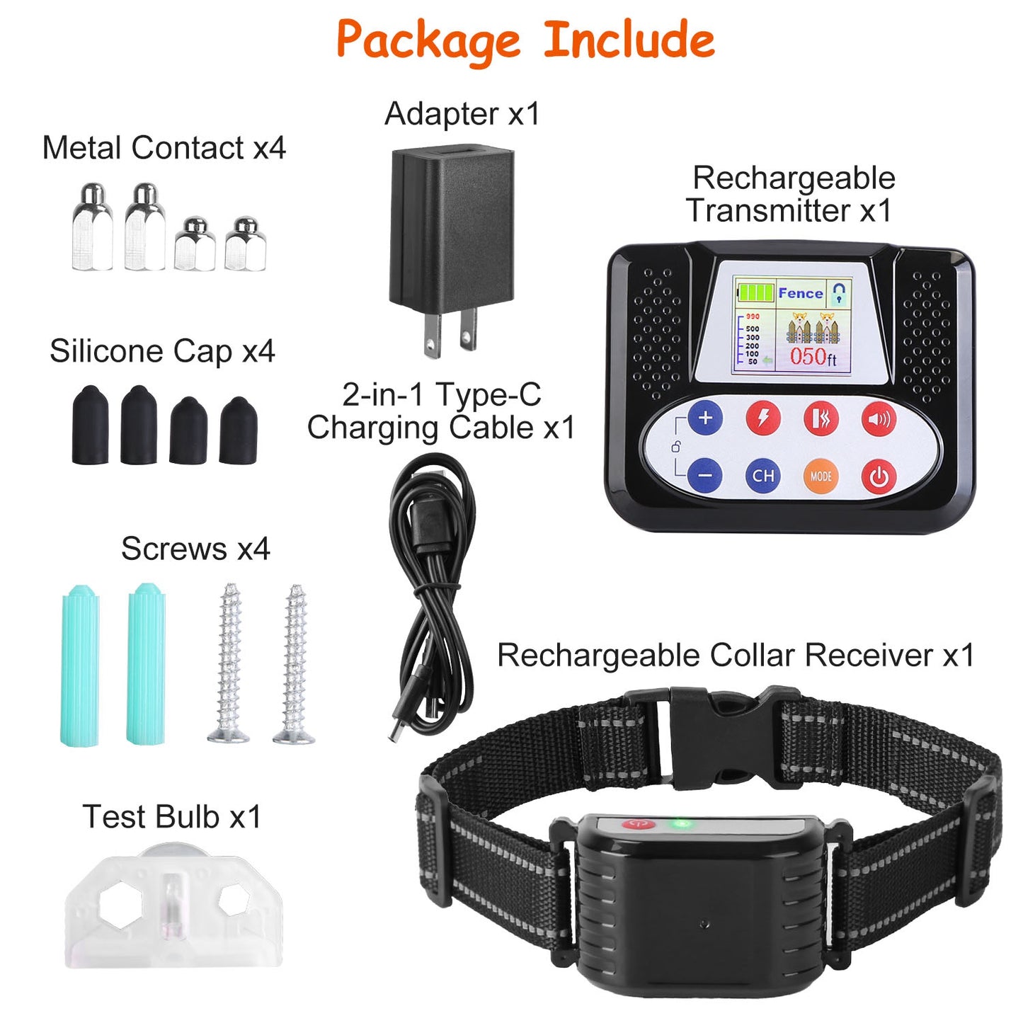 Wireless Dog Training Collar with 0-9 Levels, Beep Vibration Shock, Waterproof, 990Ft Range