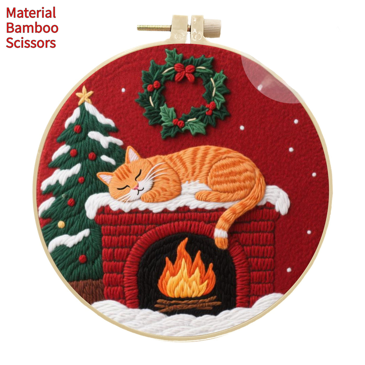 Embroidery Material Kit for Cross-Stitch Crafts - Includes Frame & Scissors
