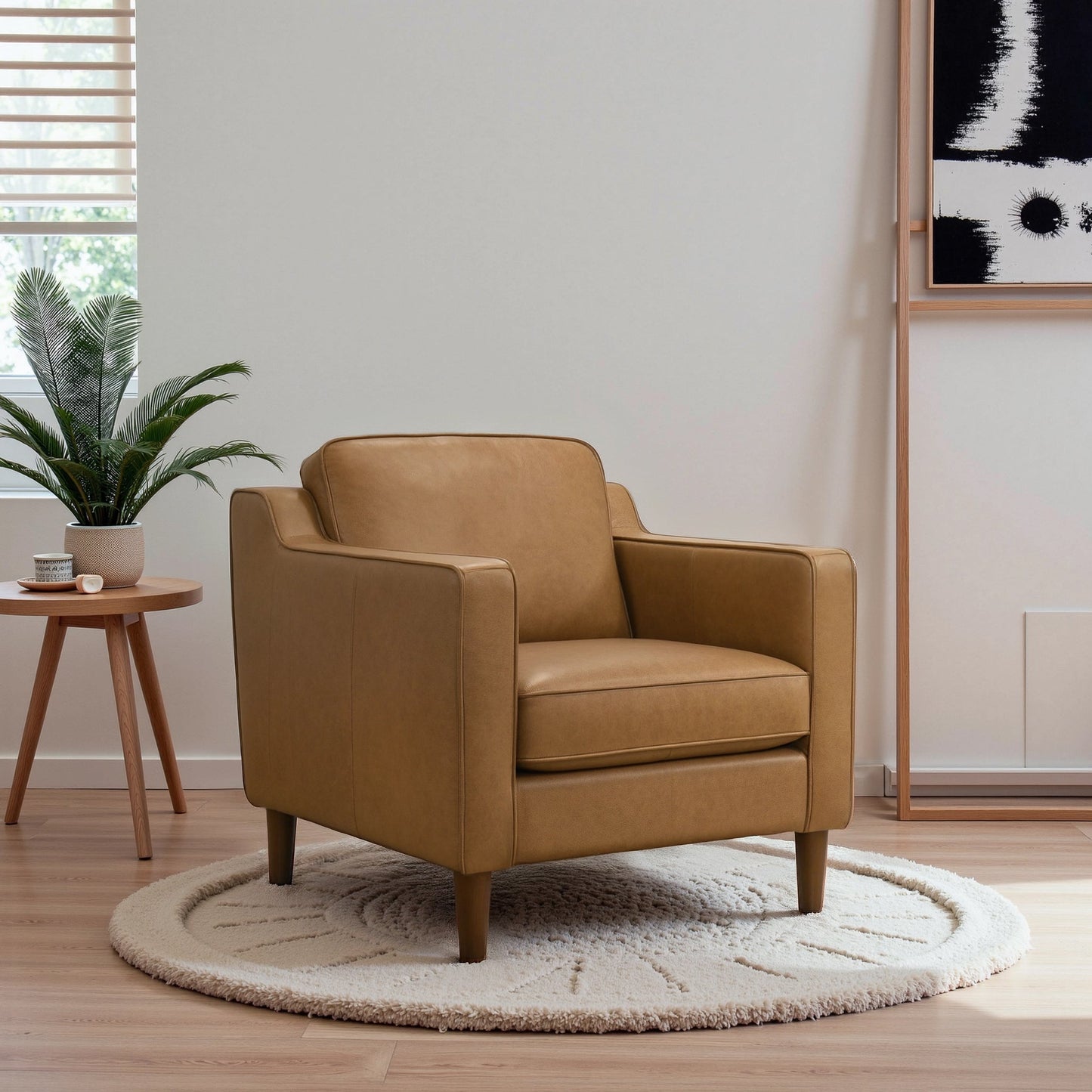 Cooper Tan Leather Lounge Chair