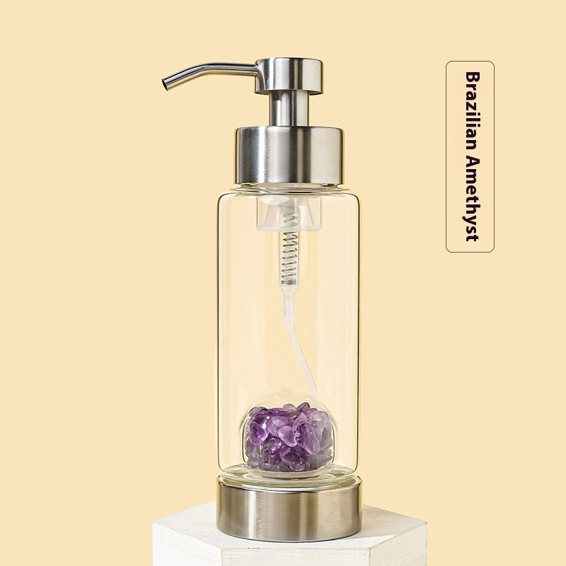 Natural Crystal Gravel Glass Bottle for Home & Garden Storage