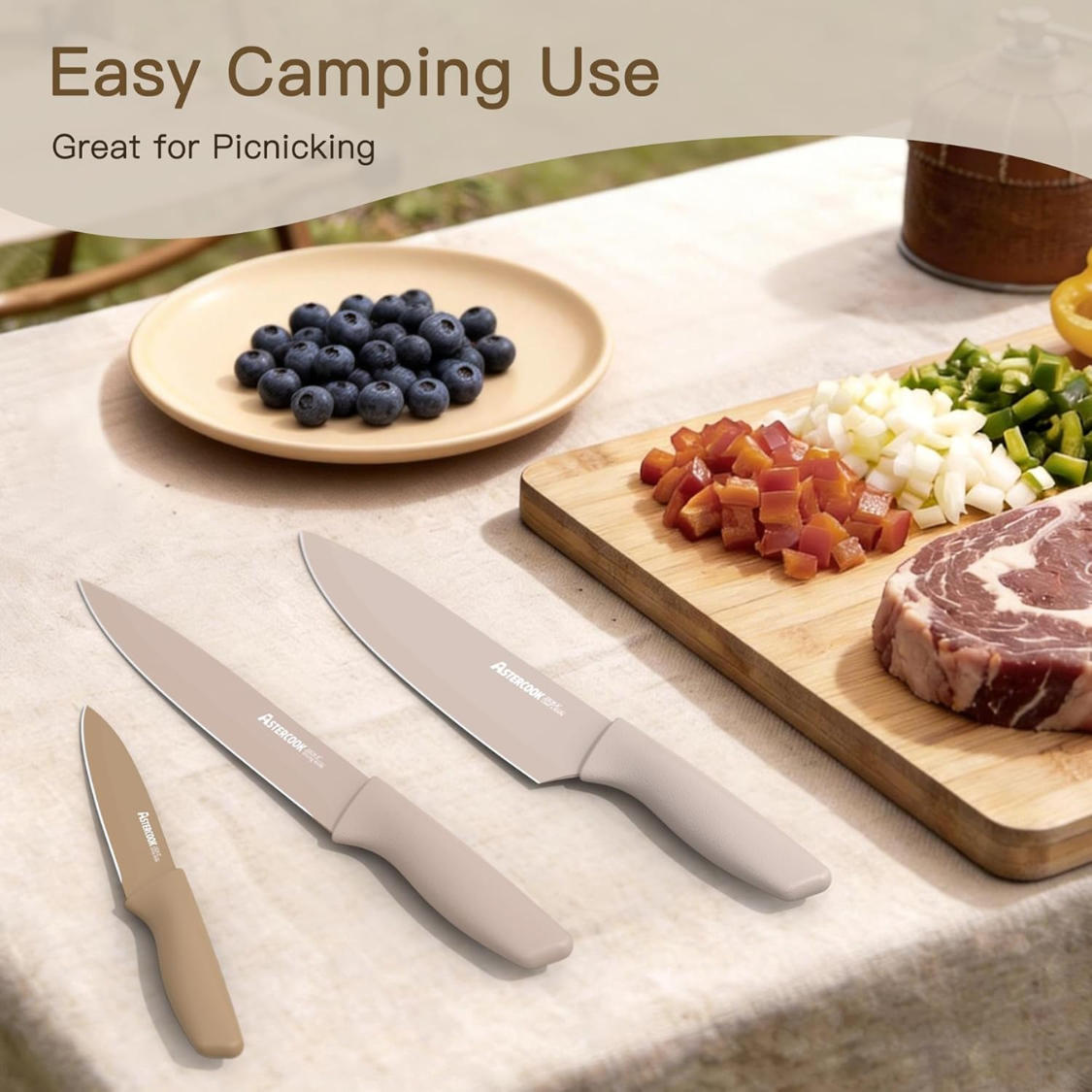 13-Piece Kitchen Knife Set with Anti-Rust Coating & Blade Guards