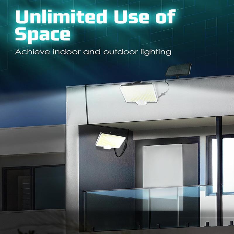 2-Pack Solar Motion Sensor Floodlights 2600 Lumens IP67 Waterproof Outdoor Lighting