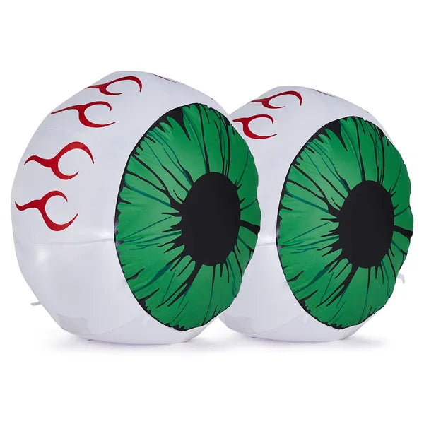 3FT Inflatable Light-Up Green Eyes Decoration - 2 Pack