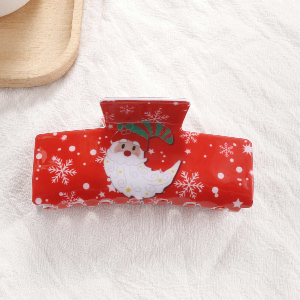 Christmas Snowflake & Santa Hairpin Clip