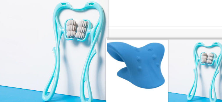 Manual 6-Roller Cervical Neck Massager - Deep Tissue Trigger Point Relief
