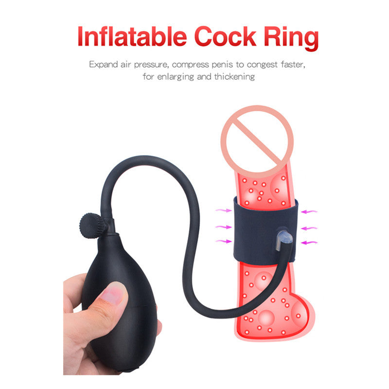 Inflatable Horseshoe Ring Lock - Silicone Adult Wellness Toy