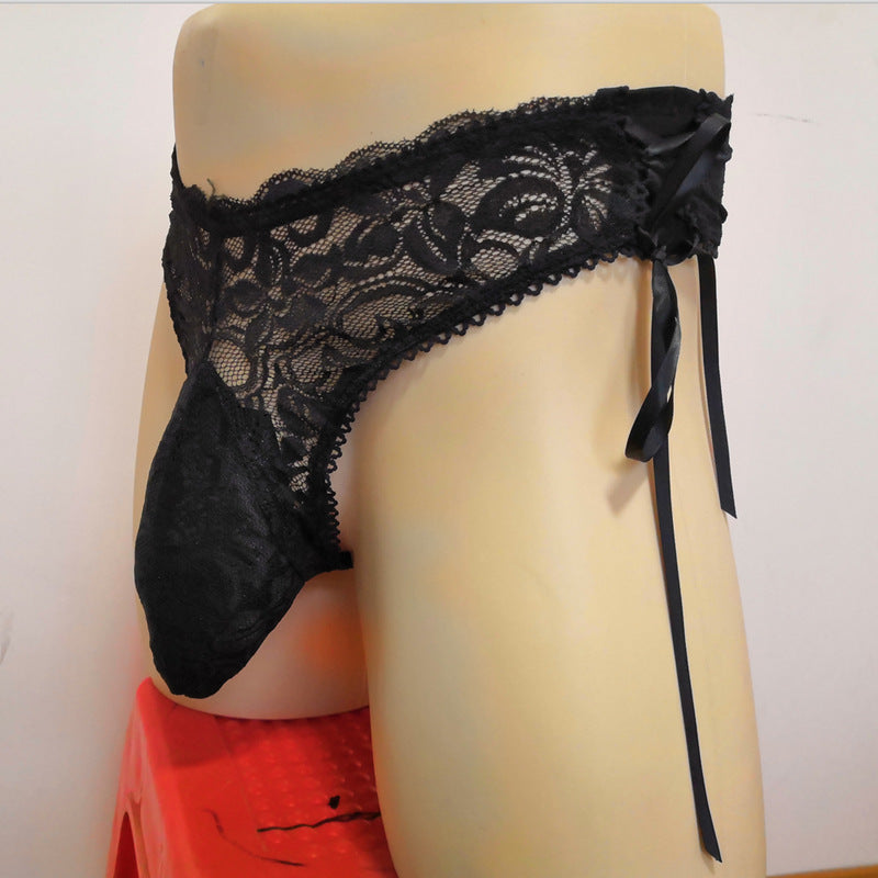 Men's Lace Panties Underwear with Temptation Style - Black, M-XXL