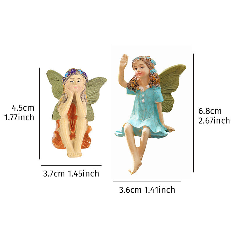 Resin Butterfly Fairy Garden Decor - Outdoor Butterfly Flower Vase Set