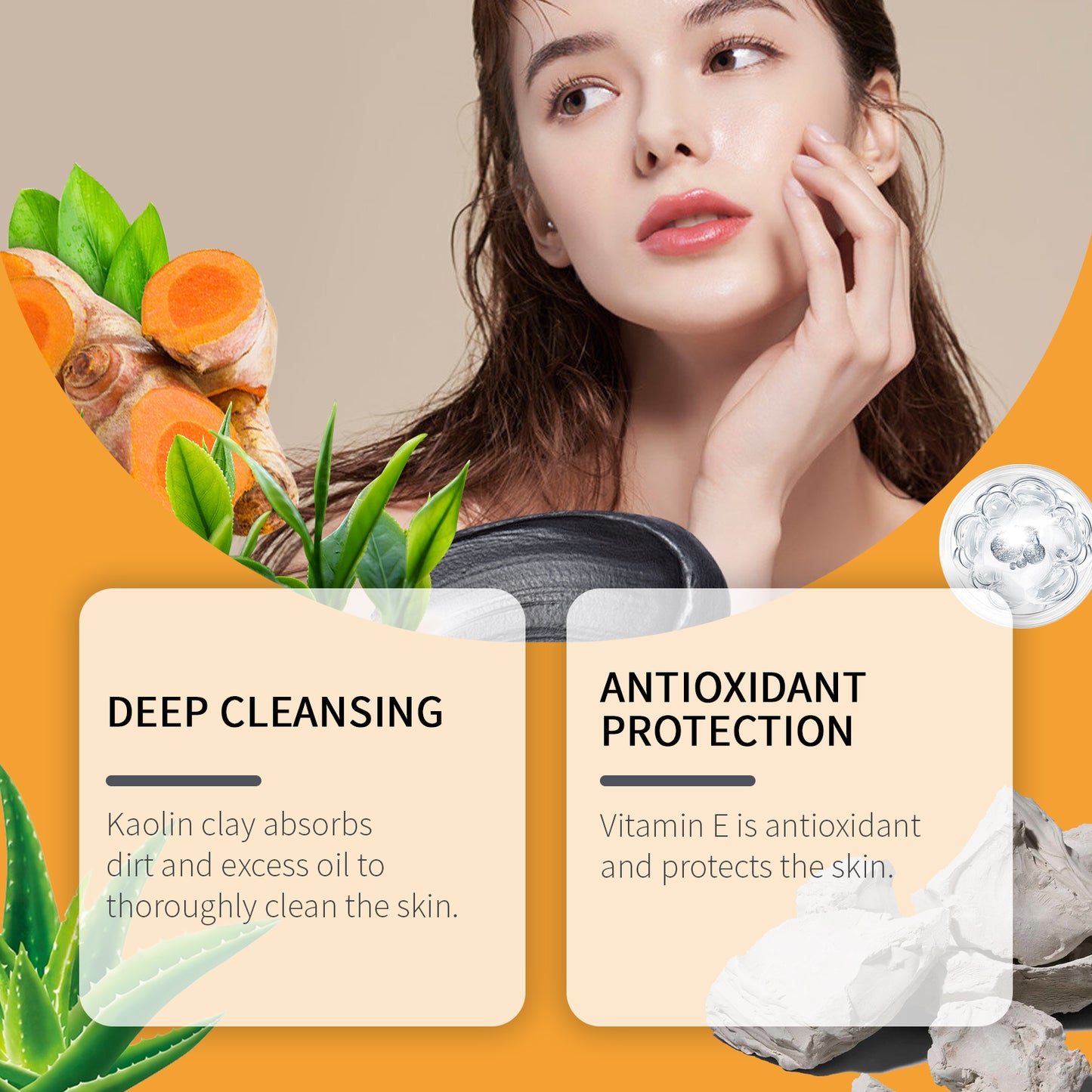 Dead Sea Mud Facial Mask - Pore Cleansing, Oil Control & Skin Brightening