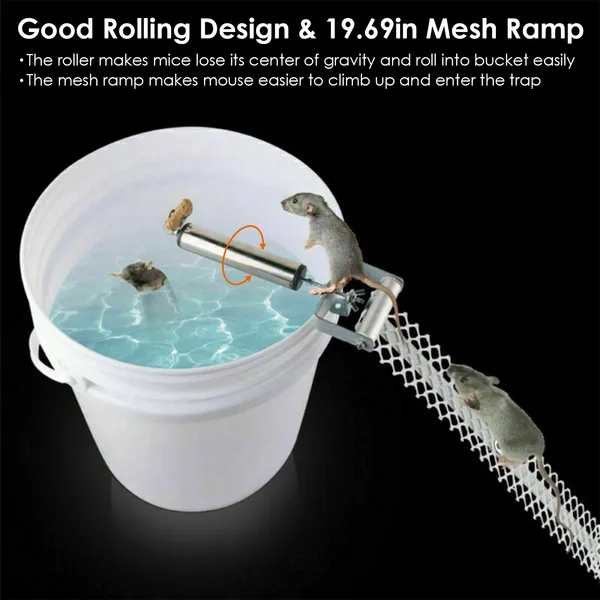 Reusable Mouse Trap with Rolling Ramp - Humane Rodent Catcher for Home & Garage