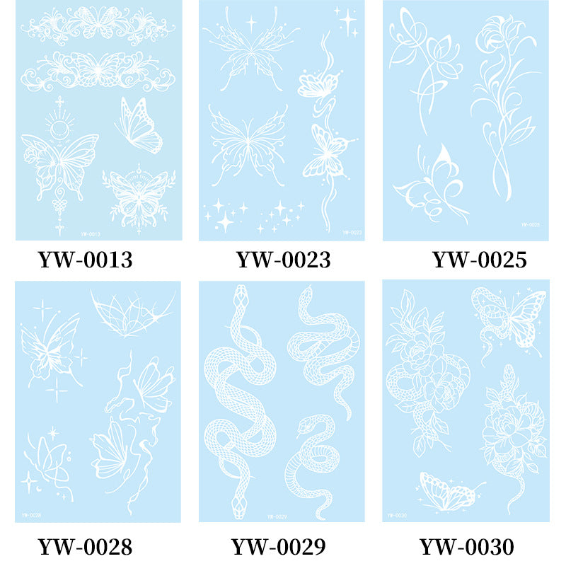 Glow in the Dark Henna Tattoo Stickers for Parties & Festivals - Intricate Lace Designs, Light Up Halloween & Christmas
