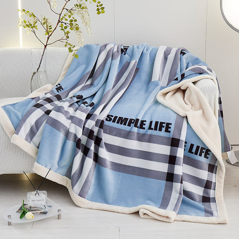 European Cotton Fleece Woolen Blanket - Thickened Warm Bed Sheet for All Seasons
