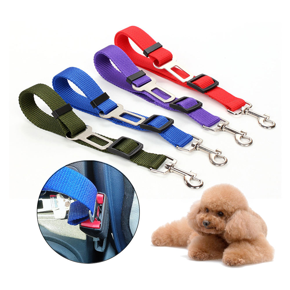 Durable Adjustable Pet Leash for Cats and Dogs - Nylon Vehicle Safety Belt