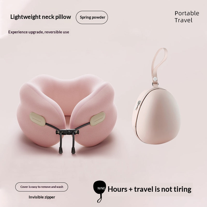 Memory Foam U-Shaped Neck Pillow with Portable Storage Bag for Travel