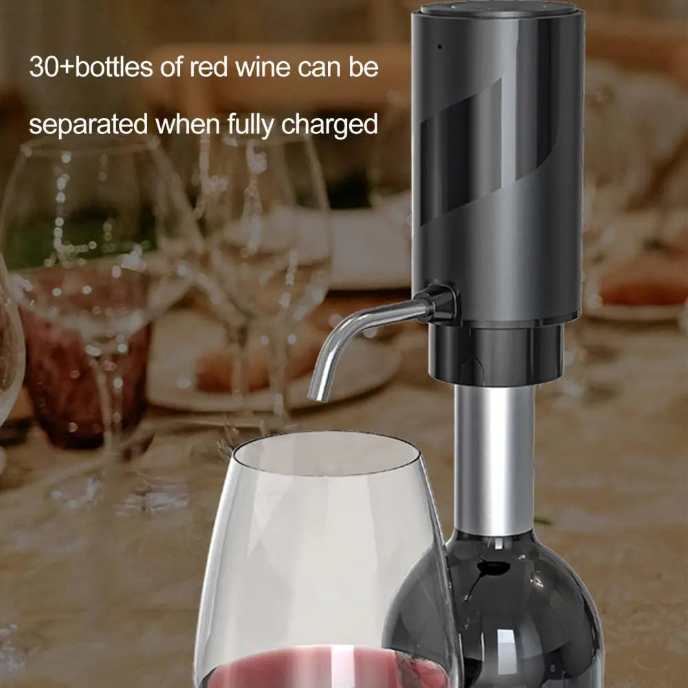 Electric Wine Decanter Pump Dispenser - One Touch Operation, 601-700ml, Black