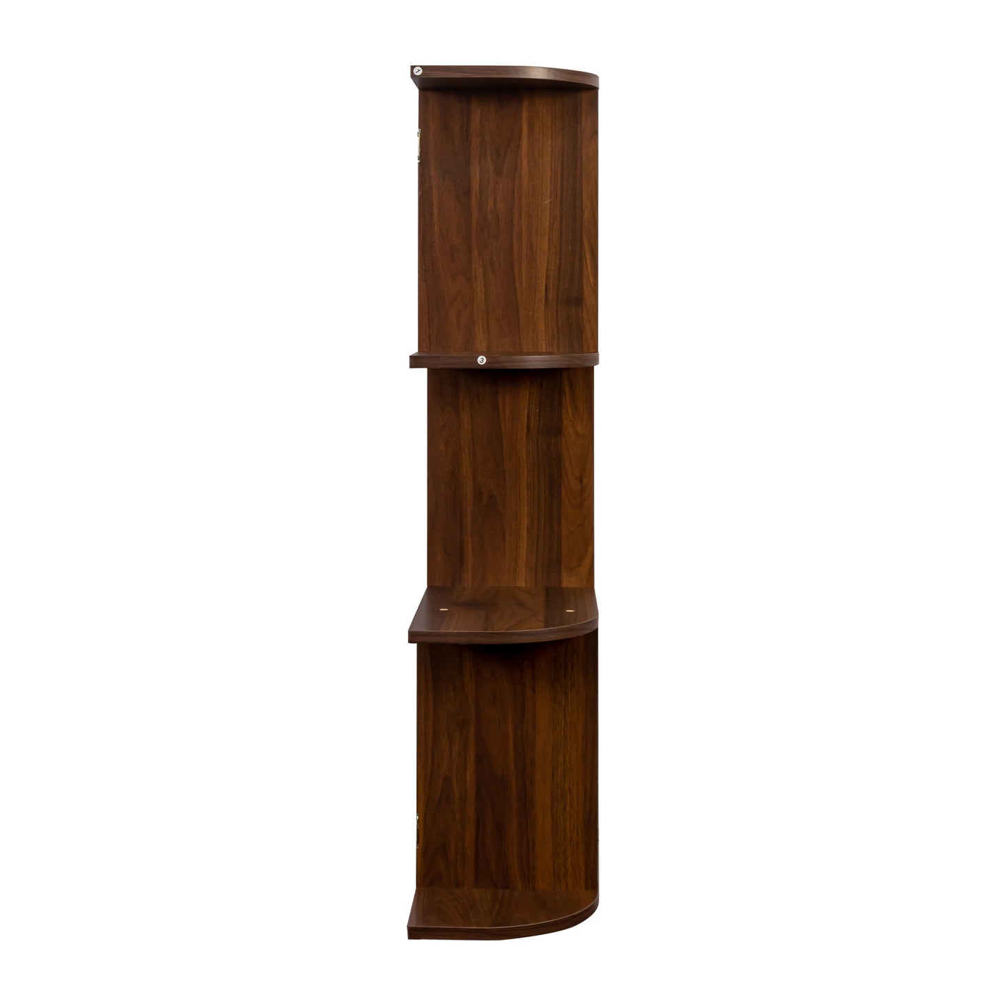Wall Mounted 3 Tier Rustic Wine Rack with Glass Holder - Walnut