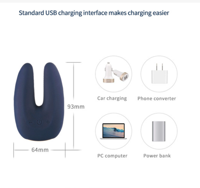 USB Rechargeable Breast Massager with 11 Vibration Modes - Silicone Personal Wellness Toy