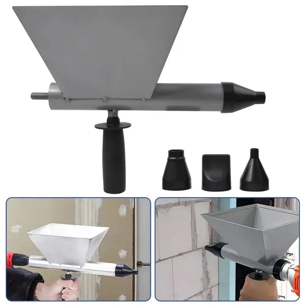 Cement Sprayer Gun with 4 Nozzles - Stainless Steel Hand Tool for Mortar & Plaster
