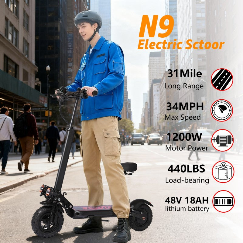 Electric Scooter D02 Pro - 1200W, 48V 18Ah, Off-Road