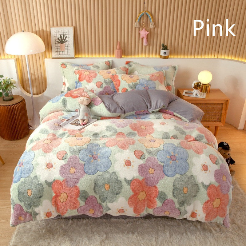 Coral Fleece Duvet Cover Set - Multiple Sizes & Styles