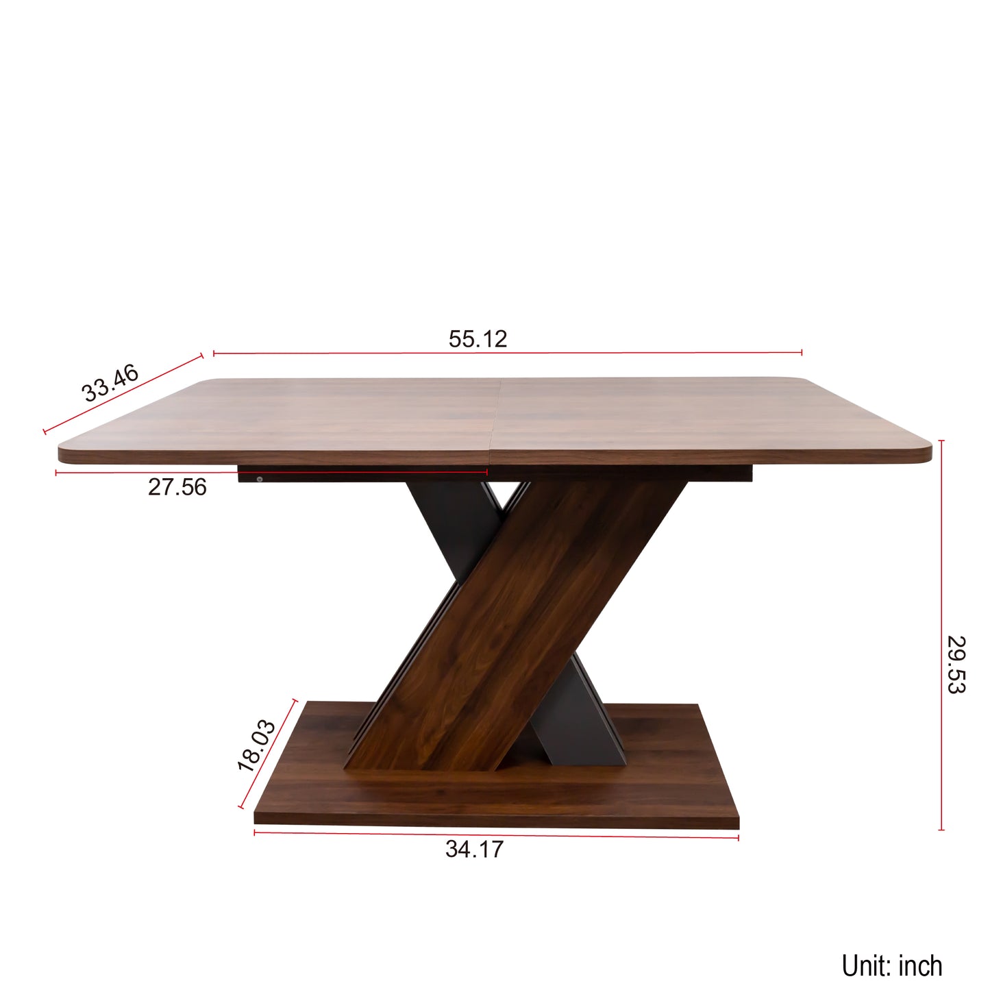 Walnut Multifunctional Extendable Console Table - Modern Design
