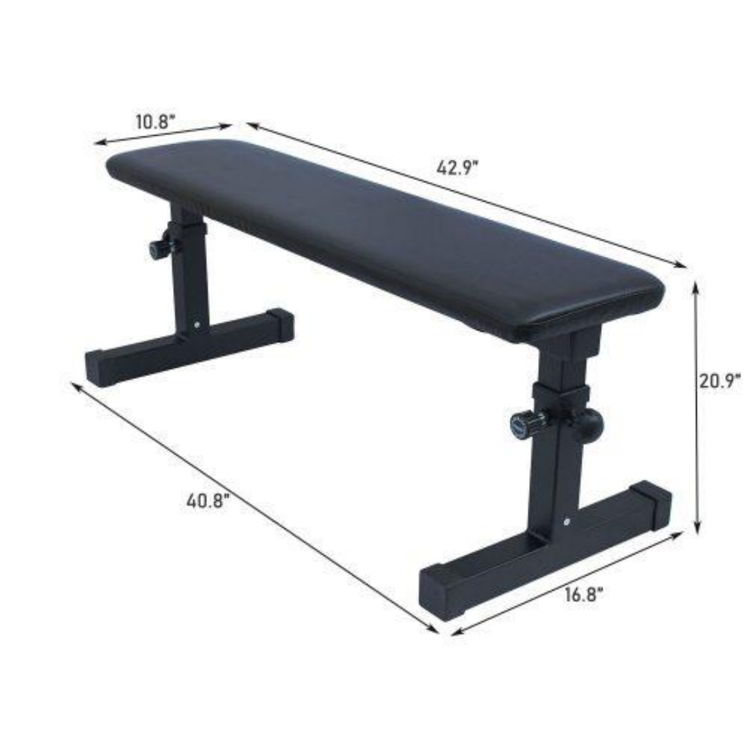 Flat Dumbbell Bench for Strength Training - Black