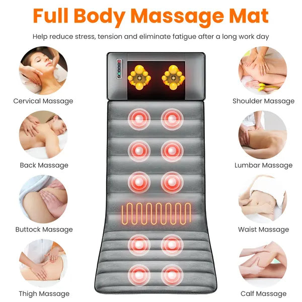Full Body Electric Massage Mat with Heat & Vibration - Advanced