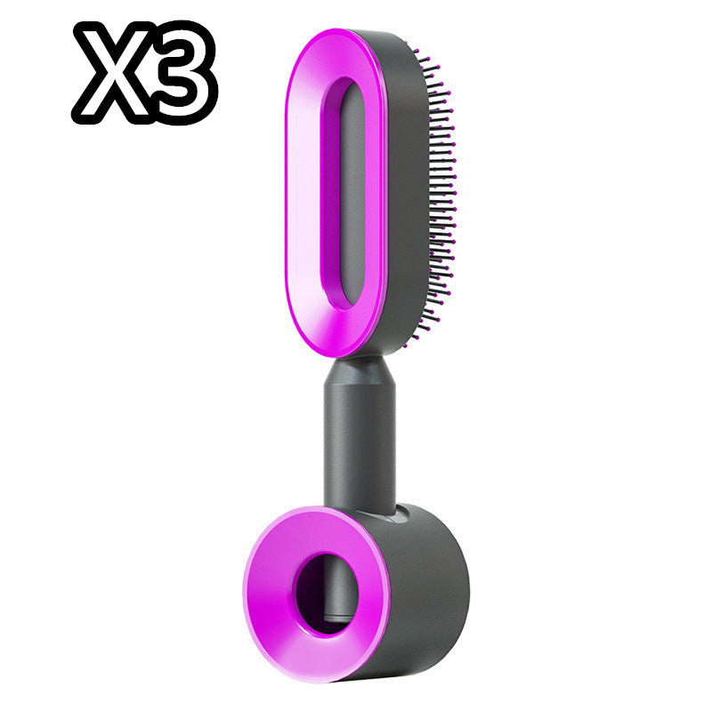 Self-Cleaning Hair Brush with 3D Air Cushion for Scalp Massage & Detangling