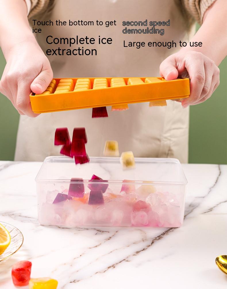 Large Capacity Silicone Ice Cube Mold Food Grade Ice Tray Refrigerator Container