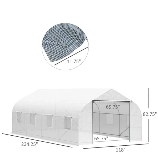 Portable Outdoor Greenhouse for Plants - 19.5' x 9.8' x 6.9'