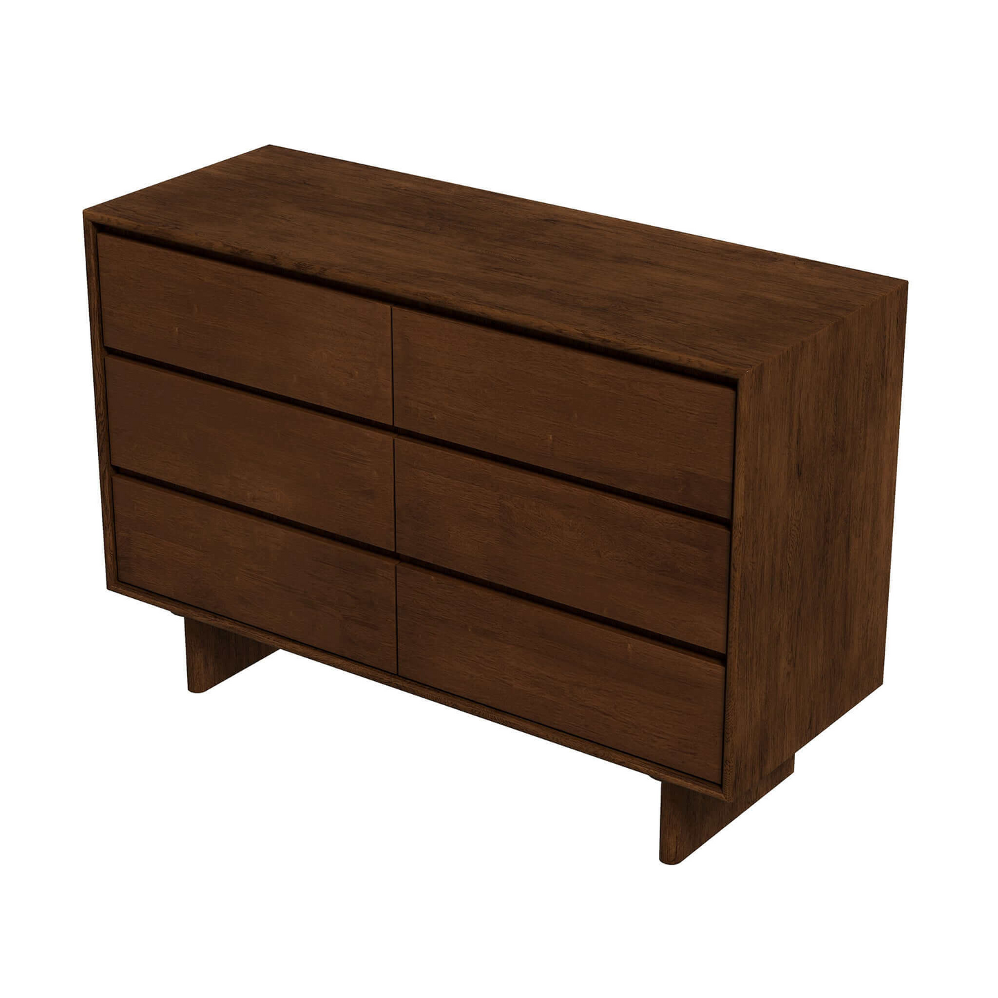 Dubrovnik Mid Century Modern Walnut Dresser With 6 Drawers 32.2 H X