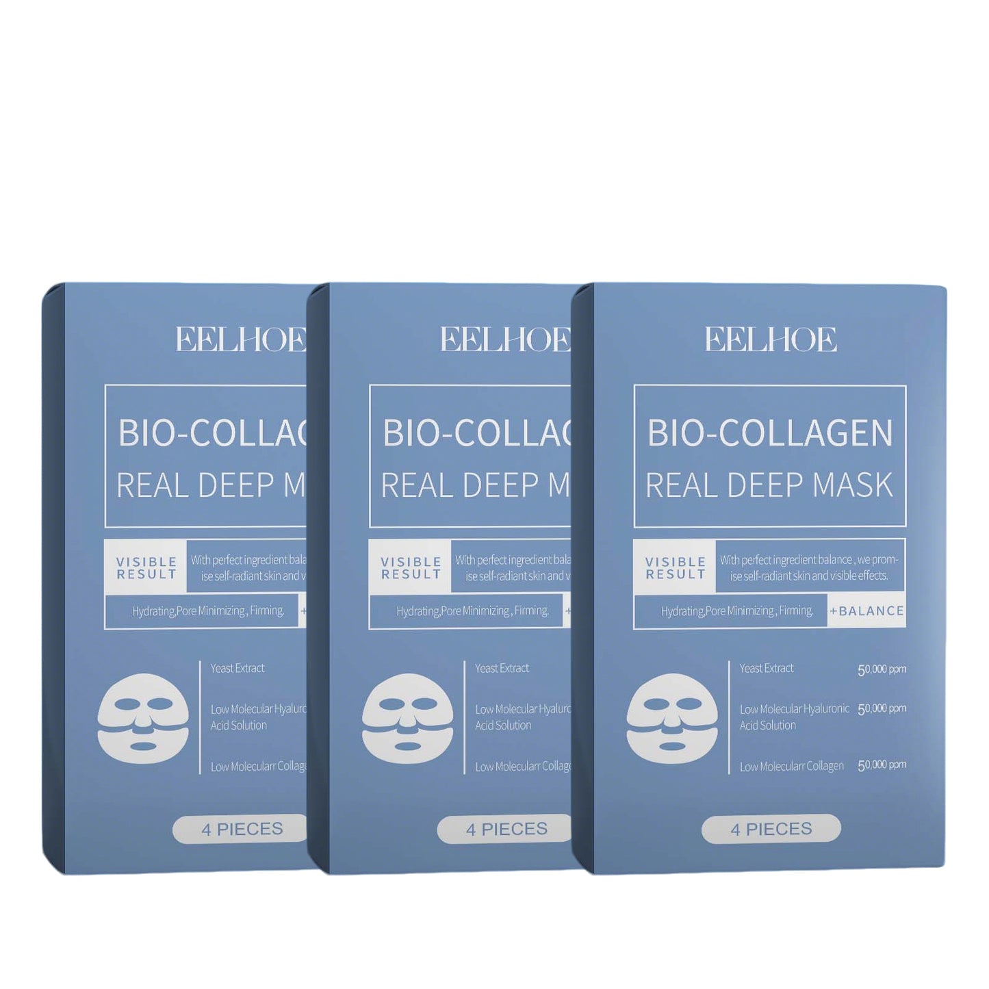 Bio-Collagen Deep Hydration Sheet Mask - Pore Minimizing & Firming - 12 Pack