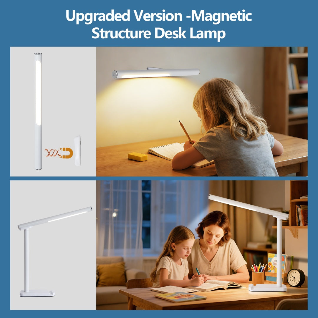 Adjustable LED Desk Lamp with USB Charging Port & Dimmable Brightness