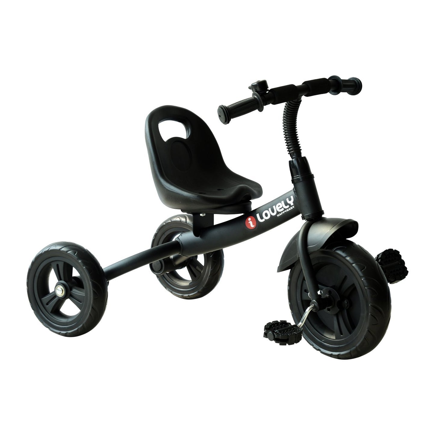 3-Wheel Indoor Outdoor Toddler Tricycle with Bell - Black