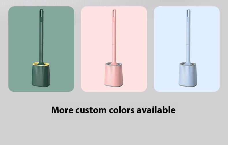 Multi-Functional Detachable Handle Toilet Cleaning Brush Set with Base - No Dead Angle TPR Soft Glue