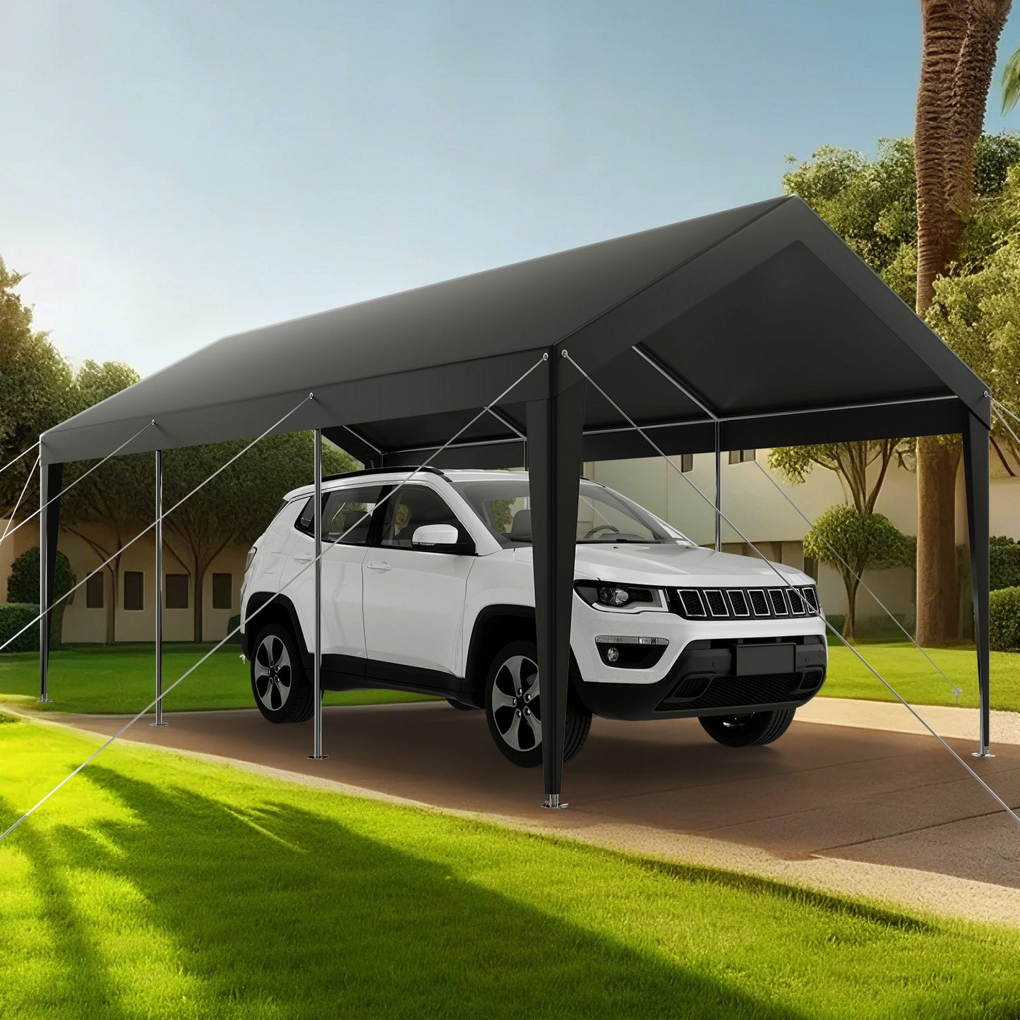 10x20 ft Heavy Duty Portable Carport Shelter Tent - Weatherproof Garage