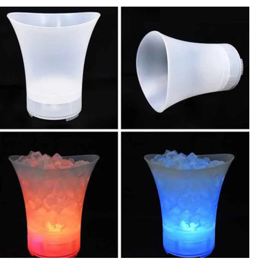 5L Bluetooth Ice Bucket with LED Light, Drop-Proof Plastic Home Barware