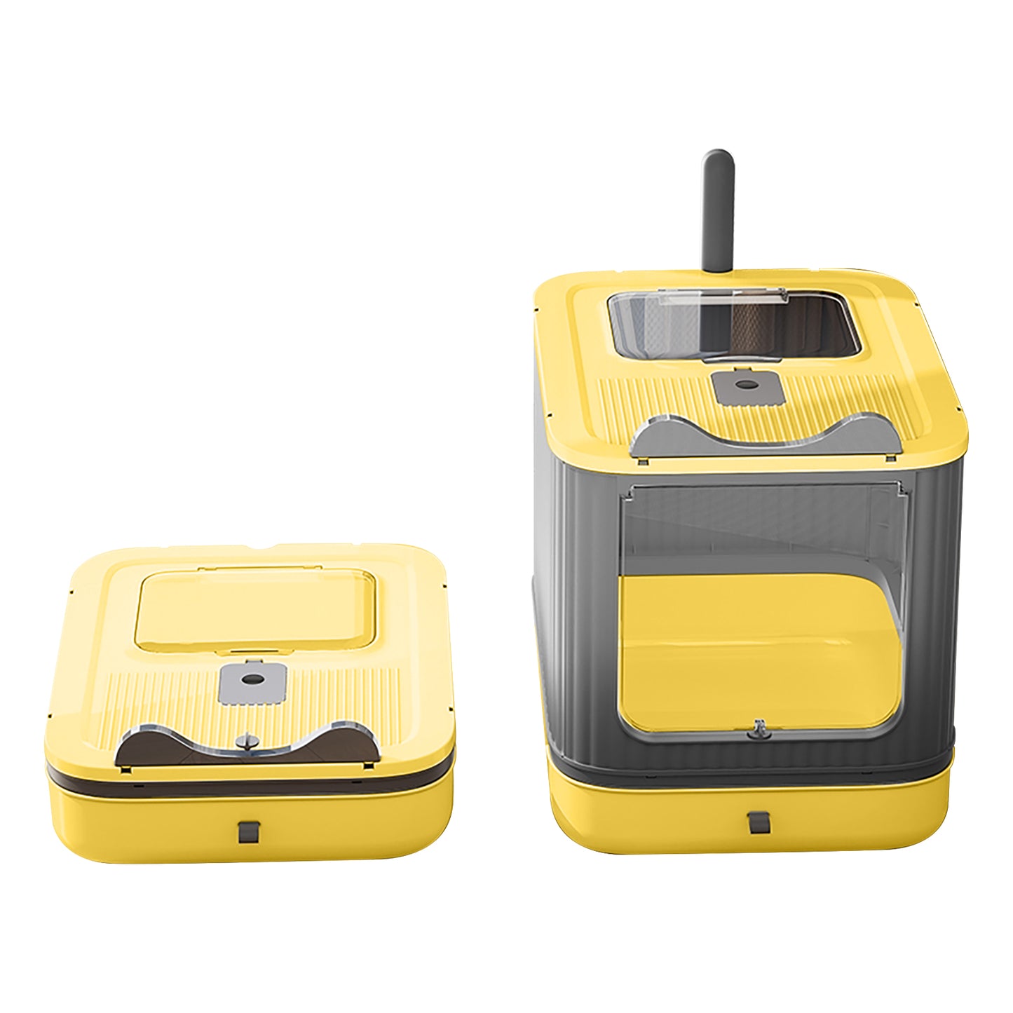 Self Pickup Cat Litter Box in Yellow - Pet Furniture for Cats