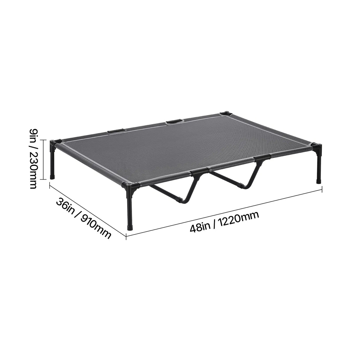 Large Elevated Dog Bed with Steel Frame & Breathable Mesh - Indoor & Outdoor