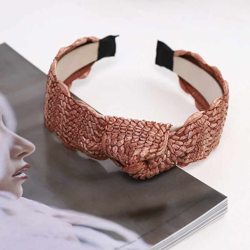 Women's Straw Knot Headband - Multiple Colors