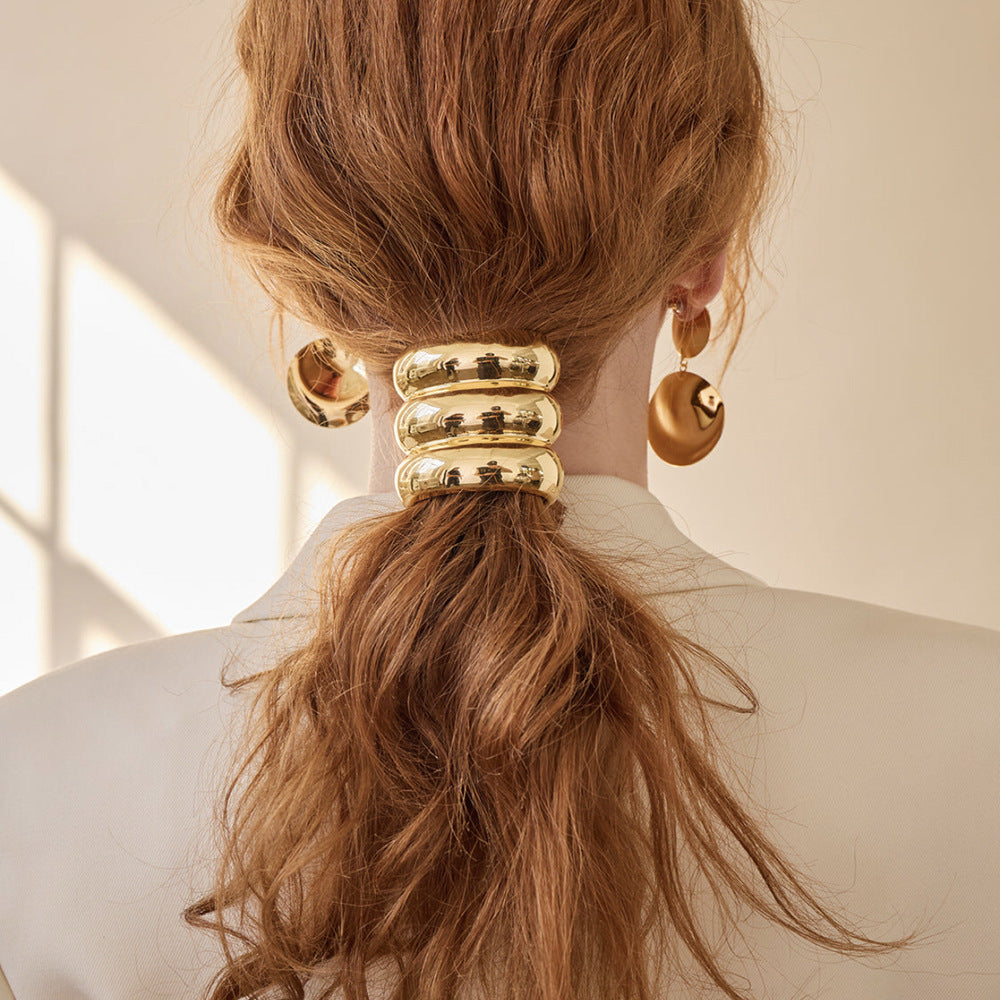 U-Shaped Alloy Hair Tie with Round Head Rope