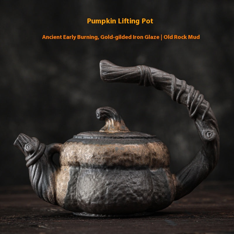 Handmade Ceramic Teapot with Pumpkin Style - 260ml Kung Fu Tea Maker