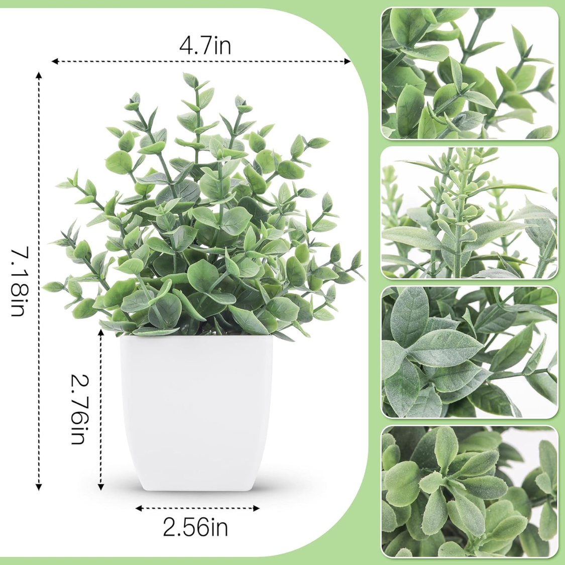 Mini Artificial Potted Plants - Realistic Greenery for Home Decor