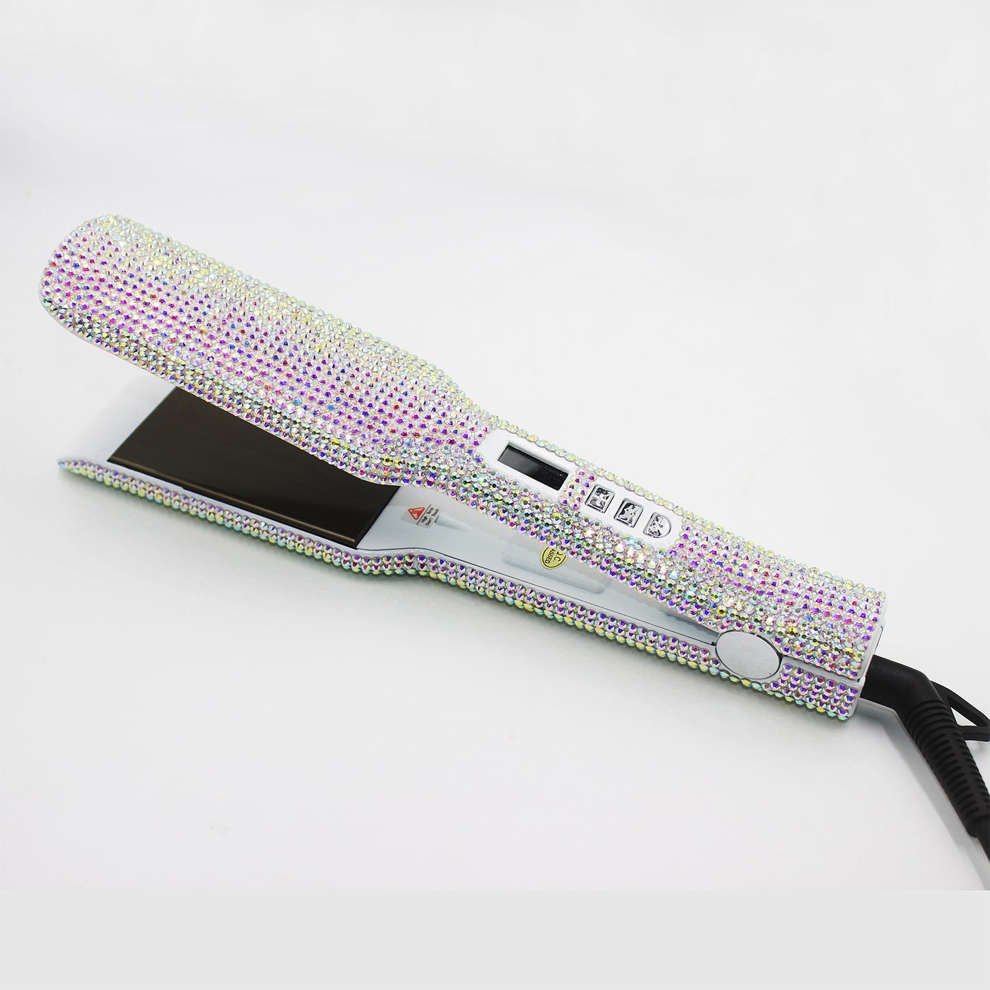 High Temperature Titanium Hair Straightener with Rhinestone Inlay - Multiple Colors & Power Options