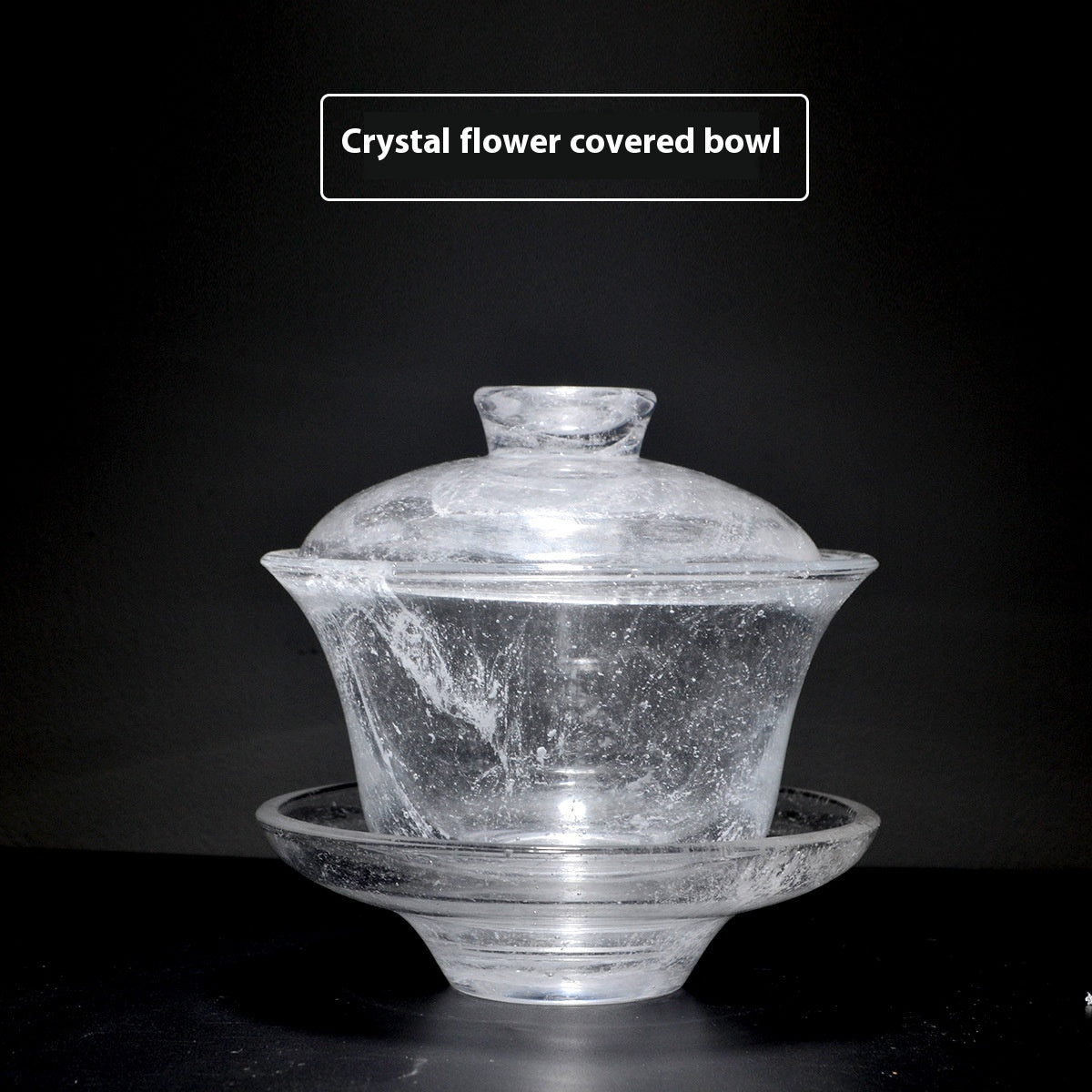 Floating Glass Tea Set with Crystal Flowers - Modern Household Drinkware