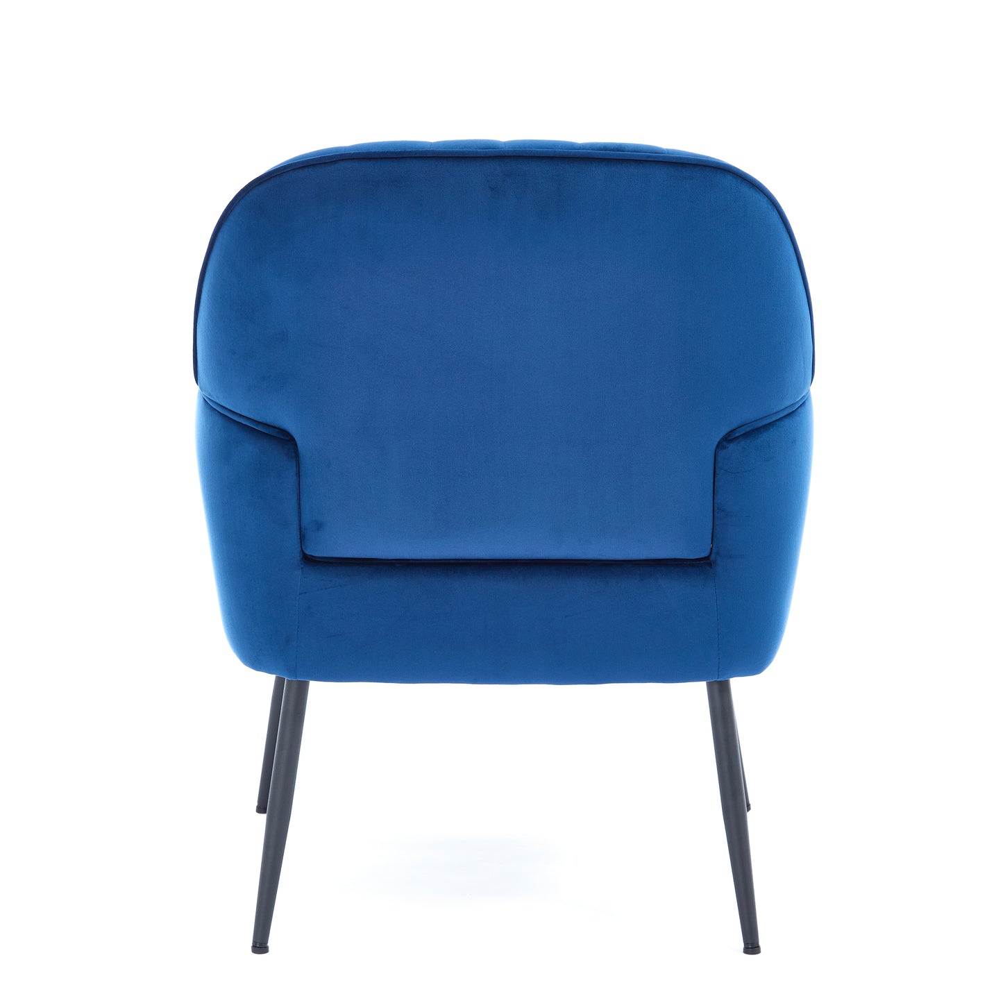 Modern Velvet Accent Chair - Comfy Barrel Armchair in Blue