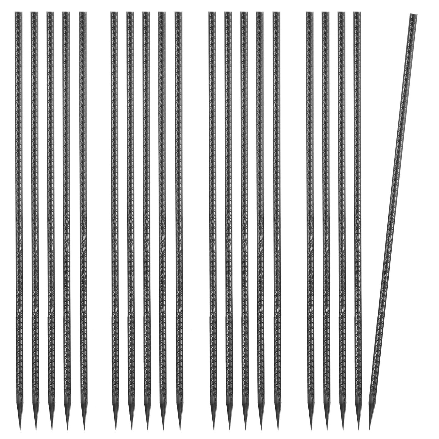 Heavy Duty 16-Inch Galvanized Steel Rebar Stakes - 16 Pack Ground Anchors