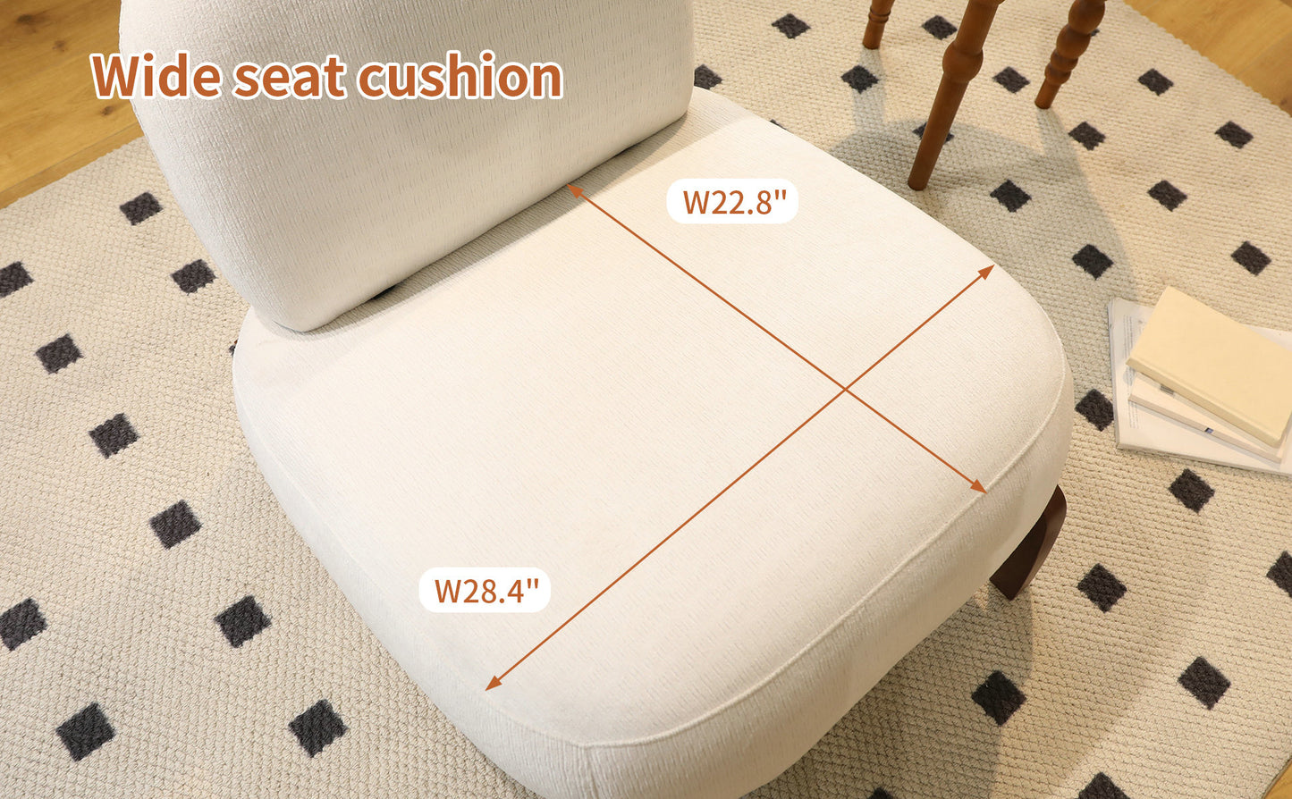 Cozy White Accent Chair with Solid Wood Legs - Set of 2